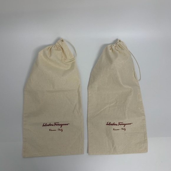 SALVATORE FERRAGAMO 2 cotton Italy made Dust Bags new - Picture 4 of 9